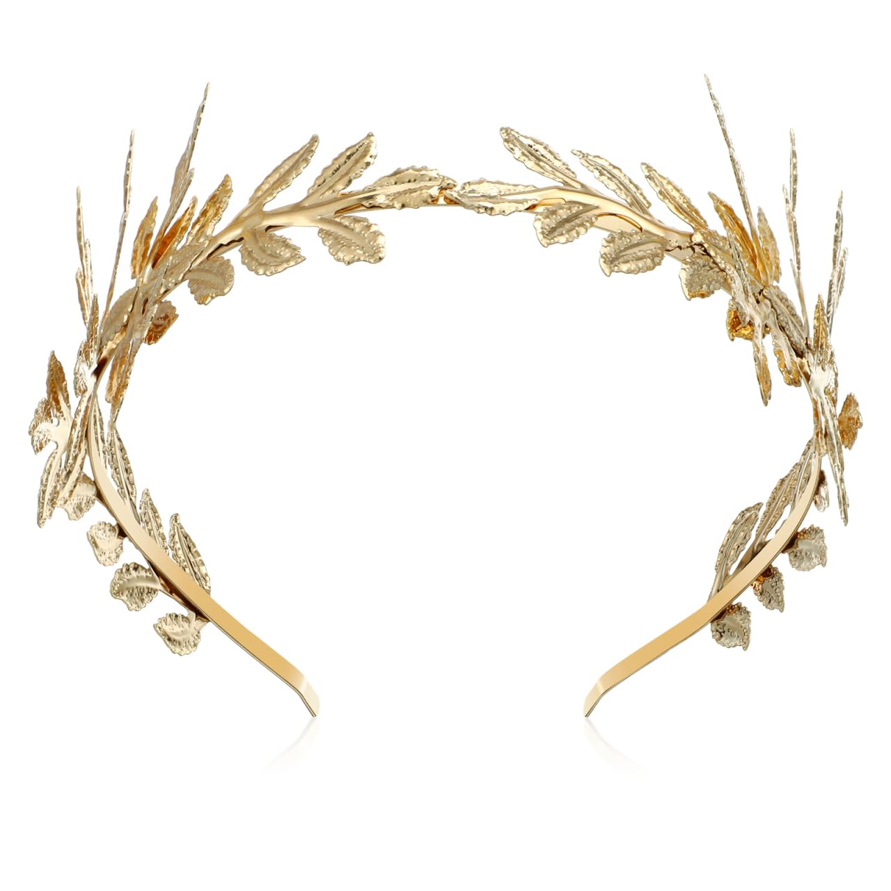 Lurrose Golden Leaf Crown Tiara Headband Greek Goddess Headband Bridal Headdress Tiaras for Women Girls Bridesmaid Bride