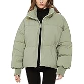 Flygo Winter Cropped Puffer Jacket Coats for Women 2025 Short Warm Quilted Jackets Outerwear with Pockets