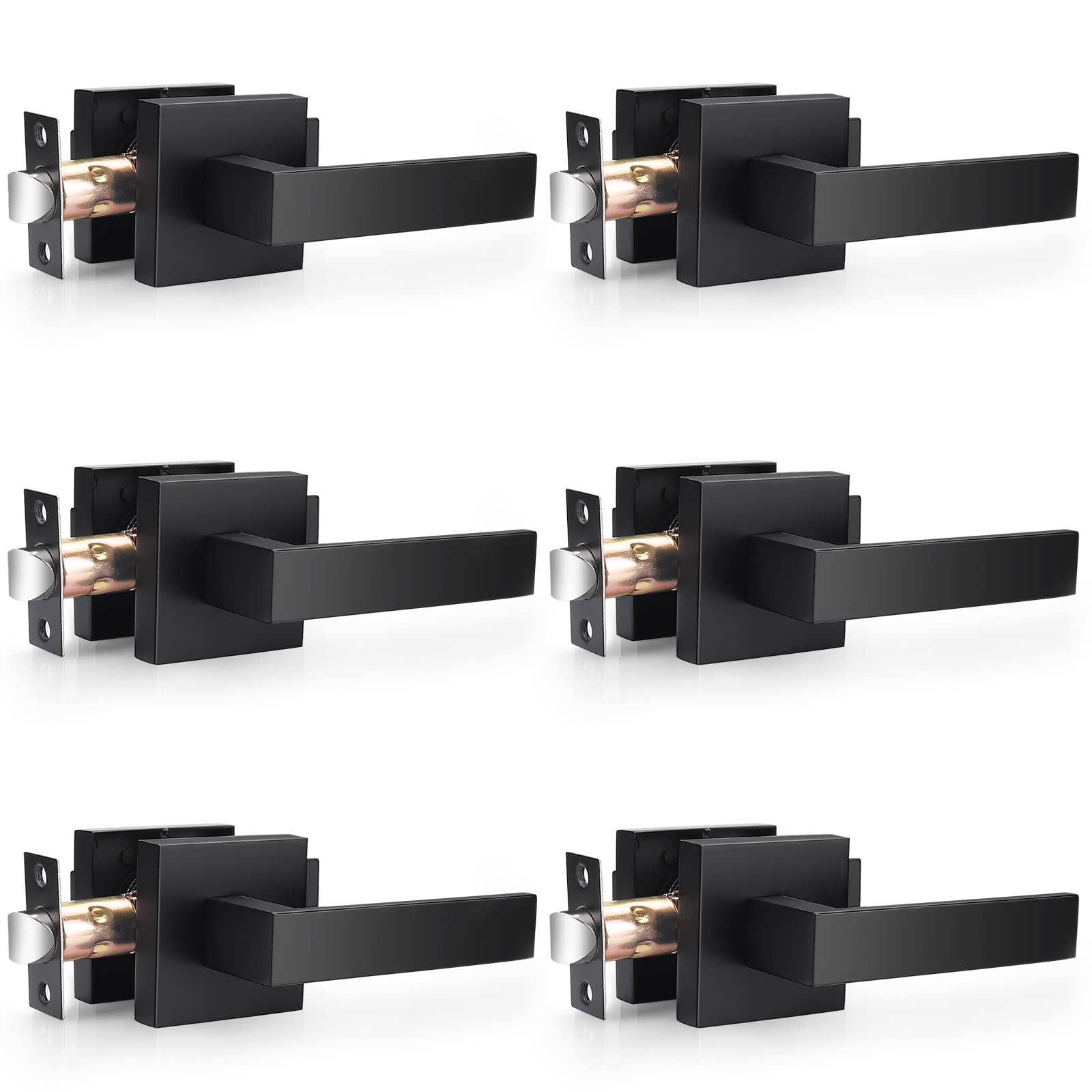 Probrico 6 Pack| Matte Black Passage Levers for