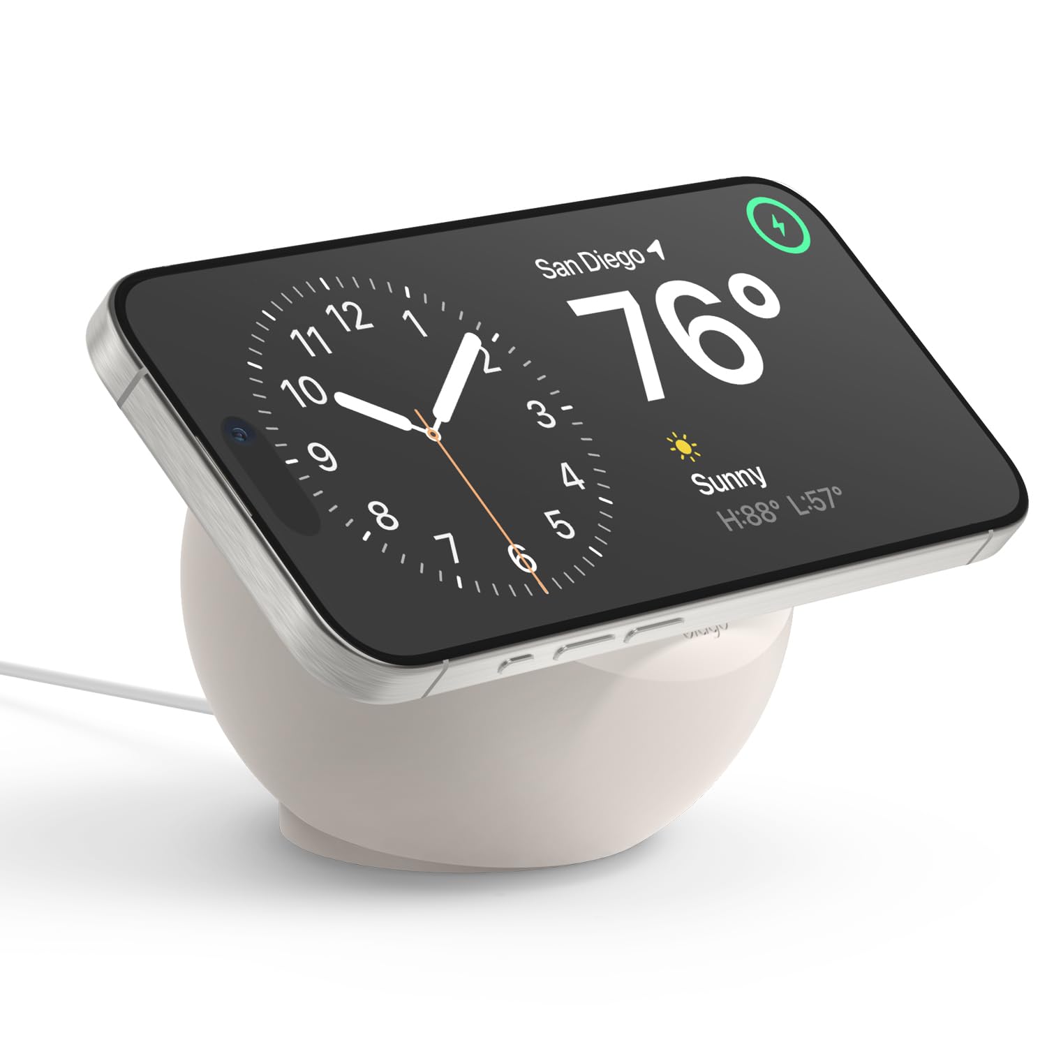 elago MS2 Charging Stand Compatible with MagSafe Charger - Premium Silicone Stand Compatible with iPhone 17, 16, 15, 14, 13, 12 Series [Charger Not Included] (Stone)