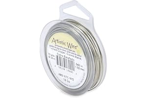 Artistic Wire, 18 Gauge Tarnish Resistant Tinned Copper Craft Jewelry Wrapping Wire, Silver Color, 10 yd