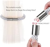 Pretty Jolly 2 Pack Magnetic Curtain Tiebacks Light Grey Modern Drape Holdbacks view 4