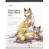 ETCHR Watercolor Paper Block - 9" x 12" 100% Cotton Cold Press Paper Block 350gsm - Warp Resistant Watercolor Paper Block