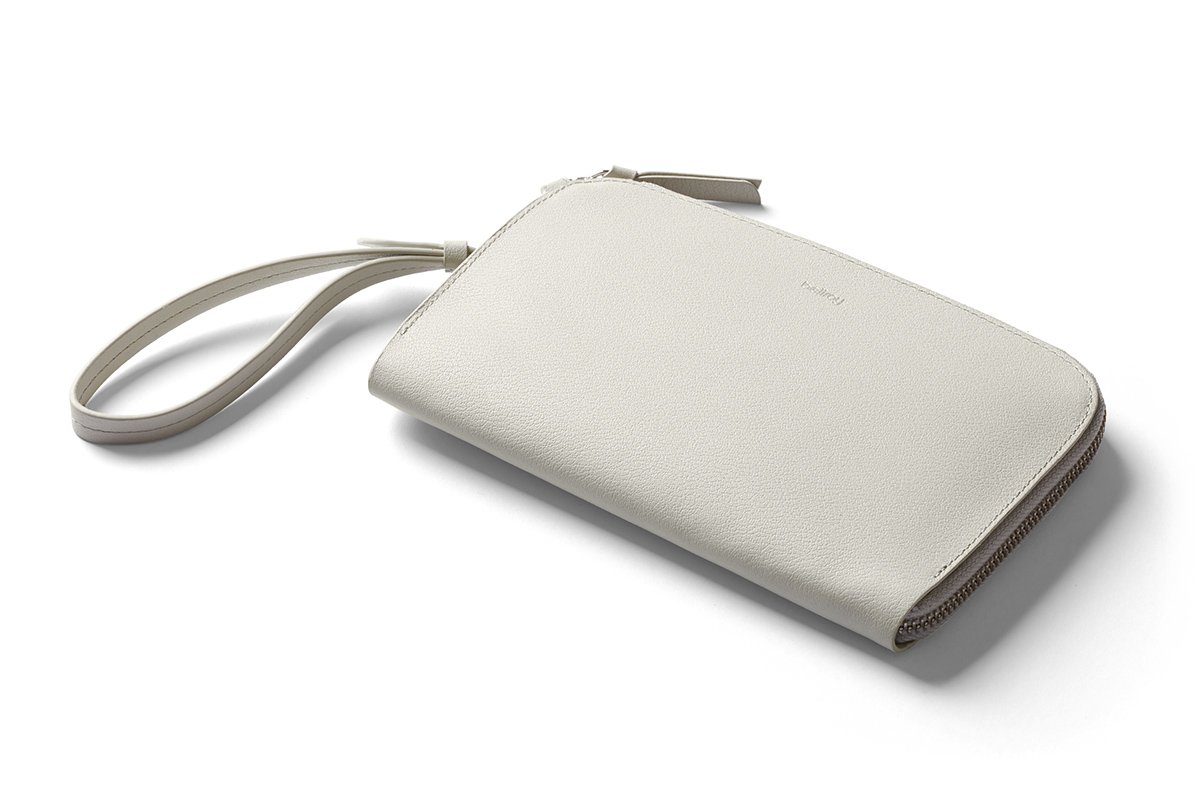 Bellroy Clutch (Small Leather Clutch Bag for Women, Holds 9 Cards, Magnetic Pocket for Coins, Zip Closure) - Alabaster