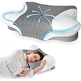 Cervical Neck Pillow for Side Sleepers – Cooling Contour Memory Foam Pillows Ergonomic Neck Support Adjustable Bed Pillows for Neck Comfort - Ideal Christmas Birthday Gift for Women Men