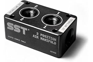 STUPID SIMPLE TOOLS SST - Air Manifold - 1/2" NPT Inlet and 1/4" NPT Outlet - Multi-Port Function - Air Compressor Fittings - (2 Position)