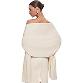 PULI Women's Pashmina Shawl Wraps for Evening Dress Large Scarf Blanket Long Wedding Bridal Winter Warm Shoulder Wrap