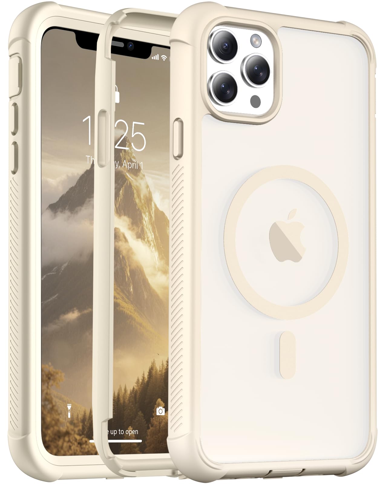 Photo 1 of jaroco Magnetic for iPhone 11 Case, [Compatible with MagSafe][Military Grade Drop Protection][Heavy Duty Protection][Non-Slip][Shockproof] 2-Layer Durable Bumper Phone Case 6.1''-Antique White