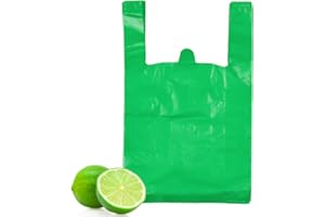 LazyMe T Shirt Bags, Green Plastic Bags With Handles Bulk, Bolsas De Plastico Para Negocio, Grocery Bags Retail Shopping Bags Merchandise Bags for St.Patrick'sDay, 12x20inch (200pcs)