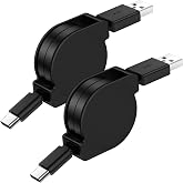 Retractable USB C Cable 3FT 2Pack, Samsung Retractable USB C Charger Cord | 3.1A Fast Charging Android Phone Charger for Samsung Galaxy S26 Ultra S26+ S26 A37 A57 S25 FE Edge A17 A36 A56 A16 5G A15 A35