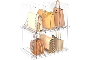 ANTOWIN 2 Pack Shelf Divider, Purse Organizers for Closet, Adjustable Handbag Separators, Storage Organizer in Bedroom, Office, Easy to Install and Clean