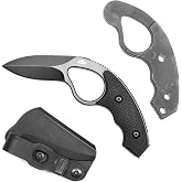 Colonel Blades NCO LowVz - Fixed Blade Knife - Full-tang AUS-8 stainless steel - includes injection molded trainer, Appendix Carry Clip and Injection Molded sheath