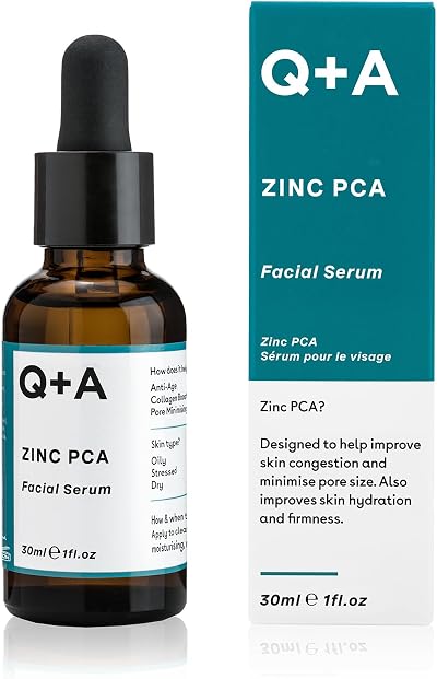 Q+A Zinc PCA Facial Serum 30ml Pore Refining Fragrance Free Vegan Cruelty Free
