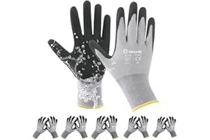 EMERIT Bamboo Garden Gloves for Women and Men, Nitrile Coated Gardening Glove for Working, Fishing, Clamming