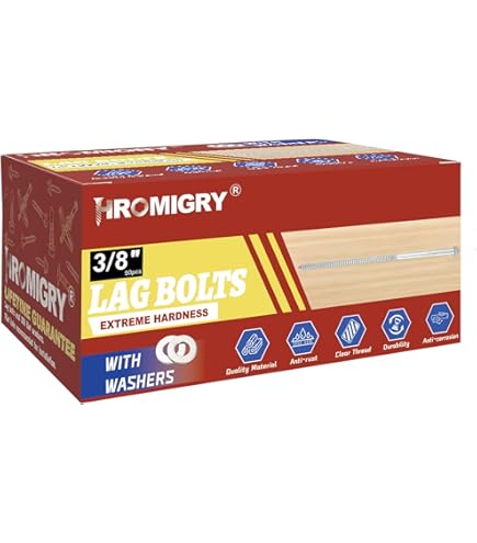 250 Vis à Tête Hexagonale (lag Bolts) Galvanisées à Chaud - Acier A307 - 3/8 X 8 Pouces - Marque Fastenere - Neuf
