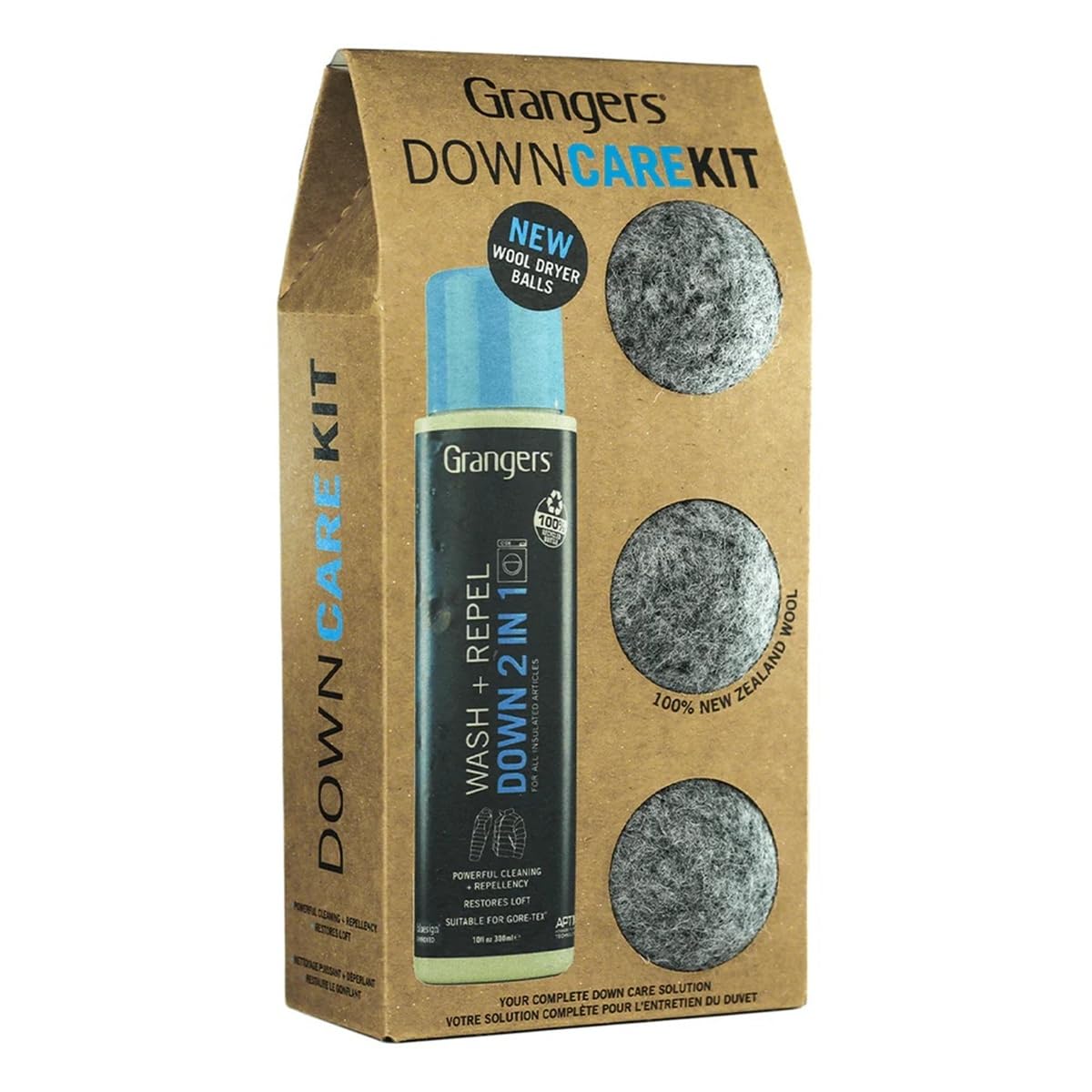 Grangers Down Care Kit Includes Down Wash & Repel 300ml + 3 Dryer Balls Perfect for Down Jackets