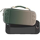 YONMOTTO Slim Carrying Case for Nintendo Switch 2 (2025), Lightweight Protective Hard Shell Portable Travel Case with 12 Game Card Slots & Screen Protector Mat (Gradation green)