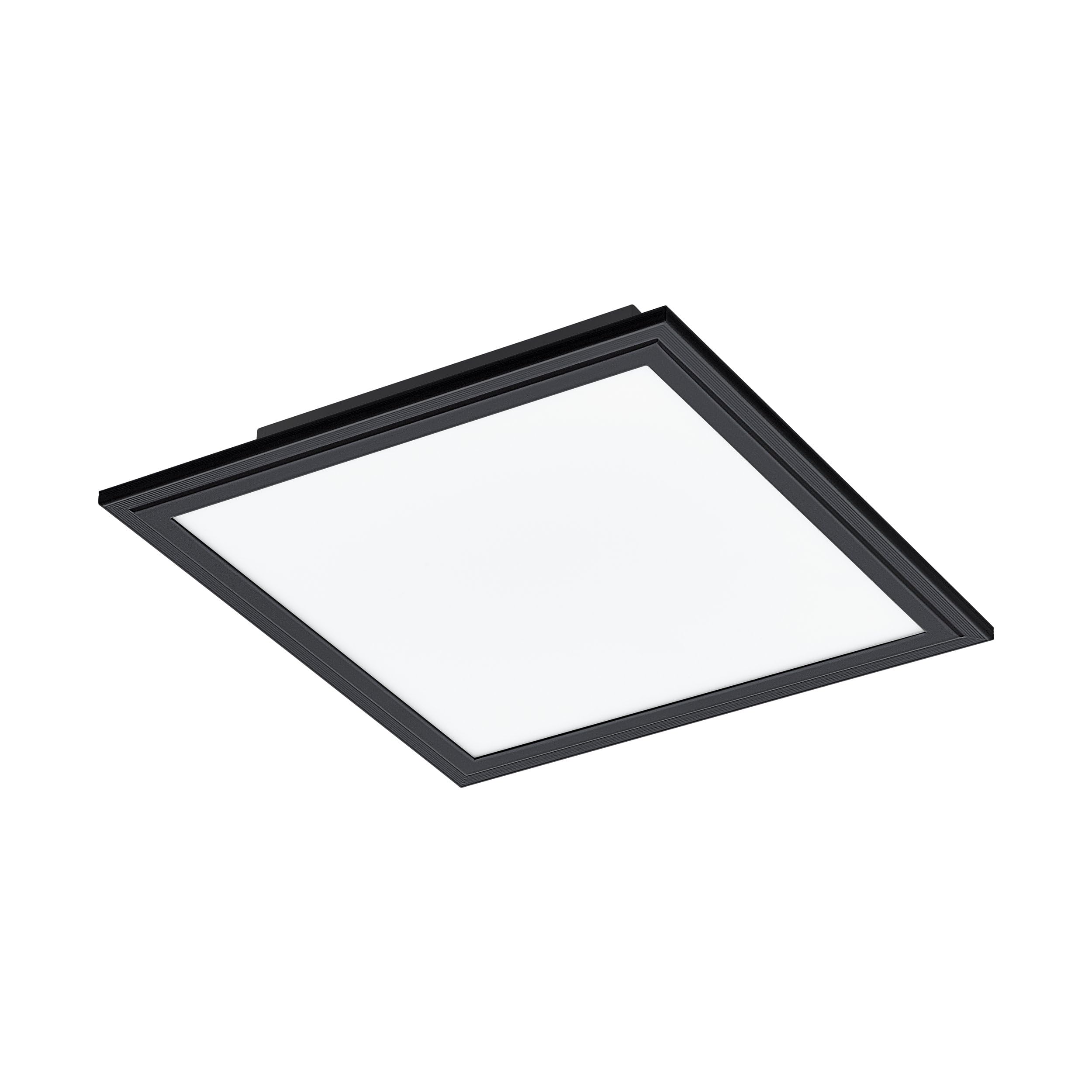 Eglo Ceiling Light Fixture Salobrena 1, Flush-Mount LED Panel, Square Kitchen, Hallway and Office lamp, White Plastic, Neutral White Lighting, 12x12 in