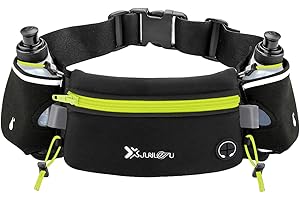 Number-one Running Belt with Water Bottles(2 x 175ML), Hydration Belt Waterproof Waist Pack Bag Fits iPhones Adjustable Sport