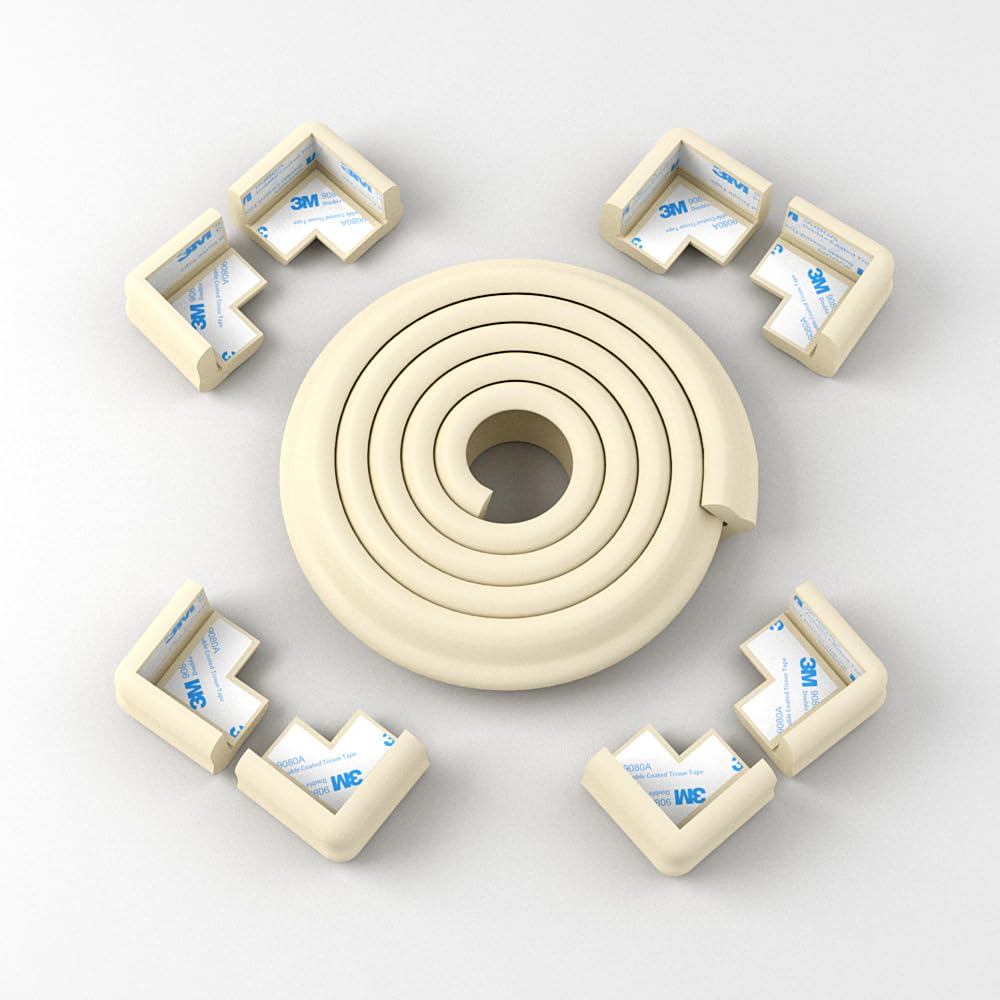 FLURYSAR Baby Safety Corner Protection Pads Set I Baby Safety Bumper [6m + 8 Fenders]