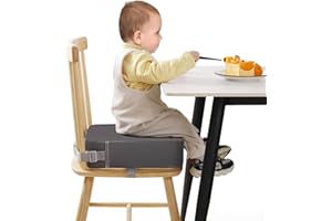 TOTIDYH Toddler Booster Seat for Kitchen Chair, Non-Slip Kids Dining Table Booster Seat with Adjustable Safer Straps, Portable Baby Eating Travel Increasing Cushion