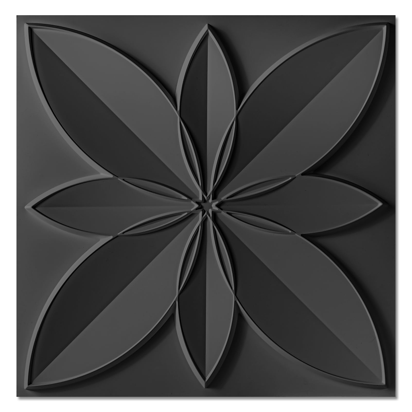 Photo 1 of (PARTIAL SET) WOWSTAR 12-Pack 24"x24" Drop Ceiling Tiles, Waterproof Glue Up Ceiling Decor, Black