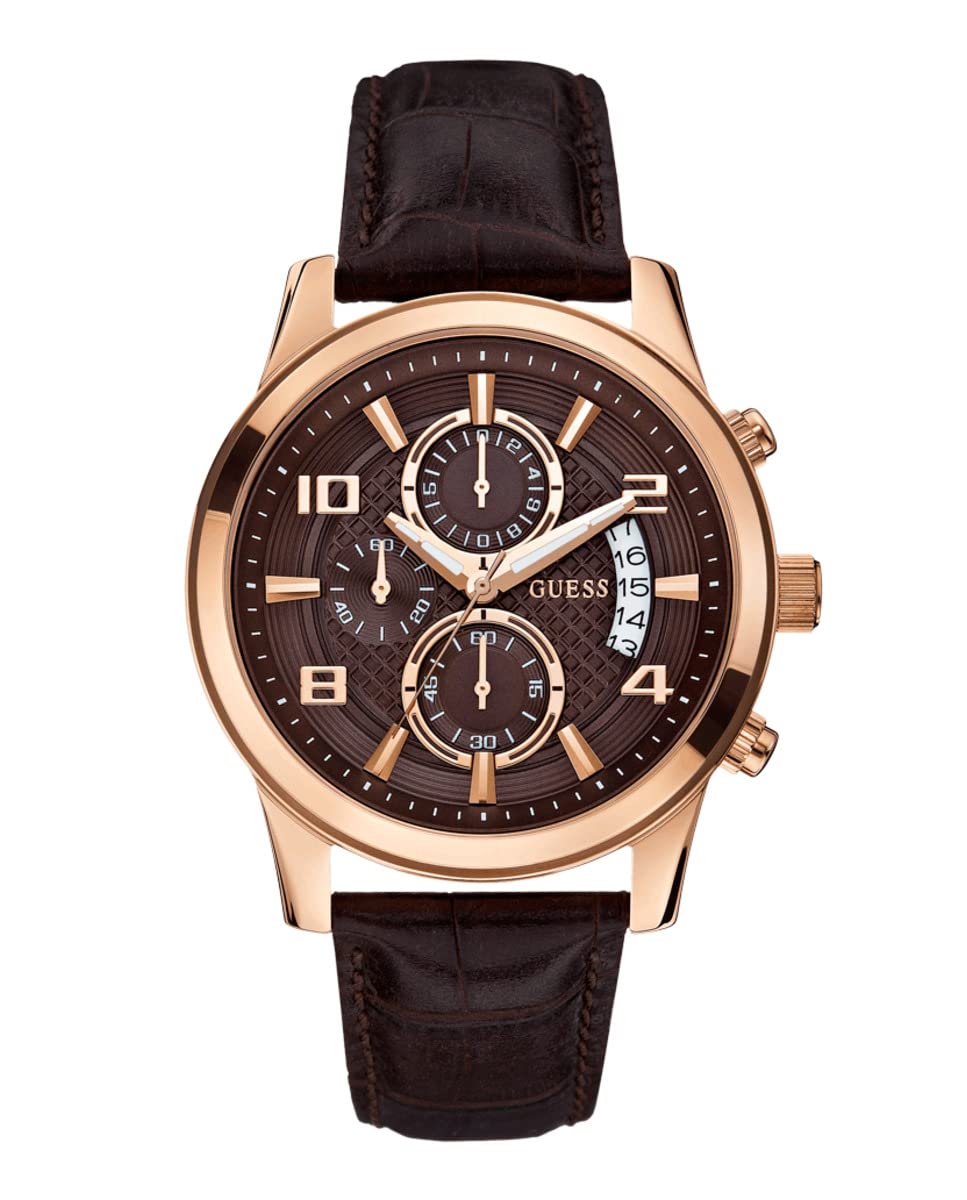 Guess Gents Watch Chronograph XL Leather W0076G4 Quartz