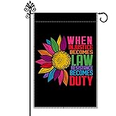 Hafhue When Injustice Becomes Law Resistance Becomes Duty Garden Flag, 12 x 18 Inch Double Sided Farmhouse Holiday Yard Garden Lawn Decoration Flag, Social Justice Banner, Feminist Gifts for Outdoor