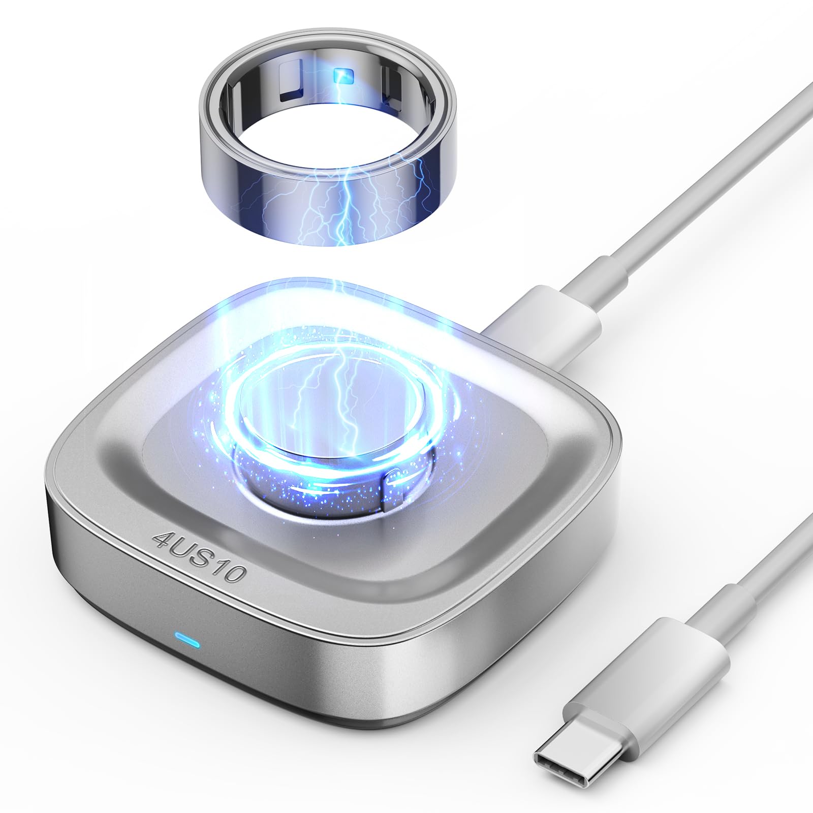 Compatible with Ou-ra Ring Gen 4 Charger - Size 10 - Portable Replacement Fast Charging Dock with USB-C Cable for Smart Ring