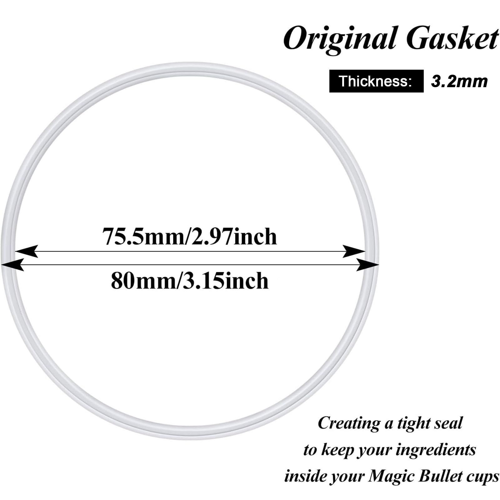 Mudder 6 Pieces Rubber Gasket Replacement Ring Seal White O Ring Compatible with Magic 250w Gasket for Replacement Parts Seal Cups Lids