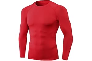 LEICHR 1/3 Pack Men's Compression Shirts Long Sleeve Athletic Workout Base Layer Quick Dry Fit Basketball Football Tops Undershirts
