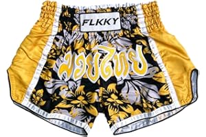 FLKKY Muay Thai Shorts Boxing Shorts for Men Women High Grade Martial Arts Training Gym Trunks Classic Boxing Shorts.