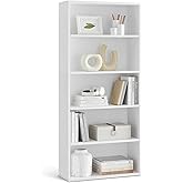 VASAGLE 5-Tier Bookshelf, Storage Organizer, 23.6 x 9.4 x 52.8 Inches | Particleboard and MDF, for Home Office, Cloud White, CUSTOS Collection ULBC165T14
