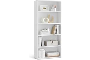 VASAGLE Custos Collection - Bookshelf, 5-Tier Bookcase, Book Shelf, Open Storage Shelf, 9.4 x 23.6 x 52.8 Inches, for Living 