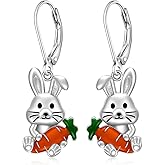 Easter Earrings Bunny Earrings for Women Sterling Silver Dangle Fun Cute Rabbit Hypoallergenic Easter Bunnies Gifts