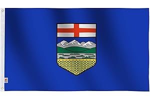 Double Sided Canada Alberta Flag 3' X 5' Large,100D Thick Polyester Quadruple Stitched Fly Ends- Indoor/Outdoor Canadian Prov