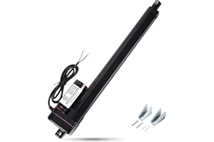 KM-LINEARTECH 10 inch 10" 440lbs 2000N 12V Electric Linear Actuator High Speed 0.3"/sec 8mm/s Heavy Duty Waterproof with Mounting Brackets for Lift Table, Electric Sofa, Garage Door Opener, Camper
