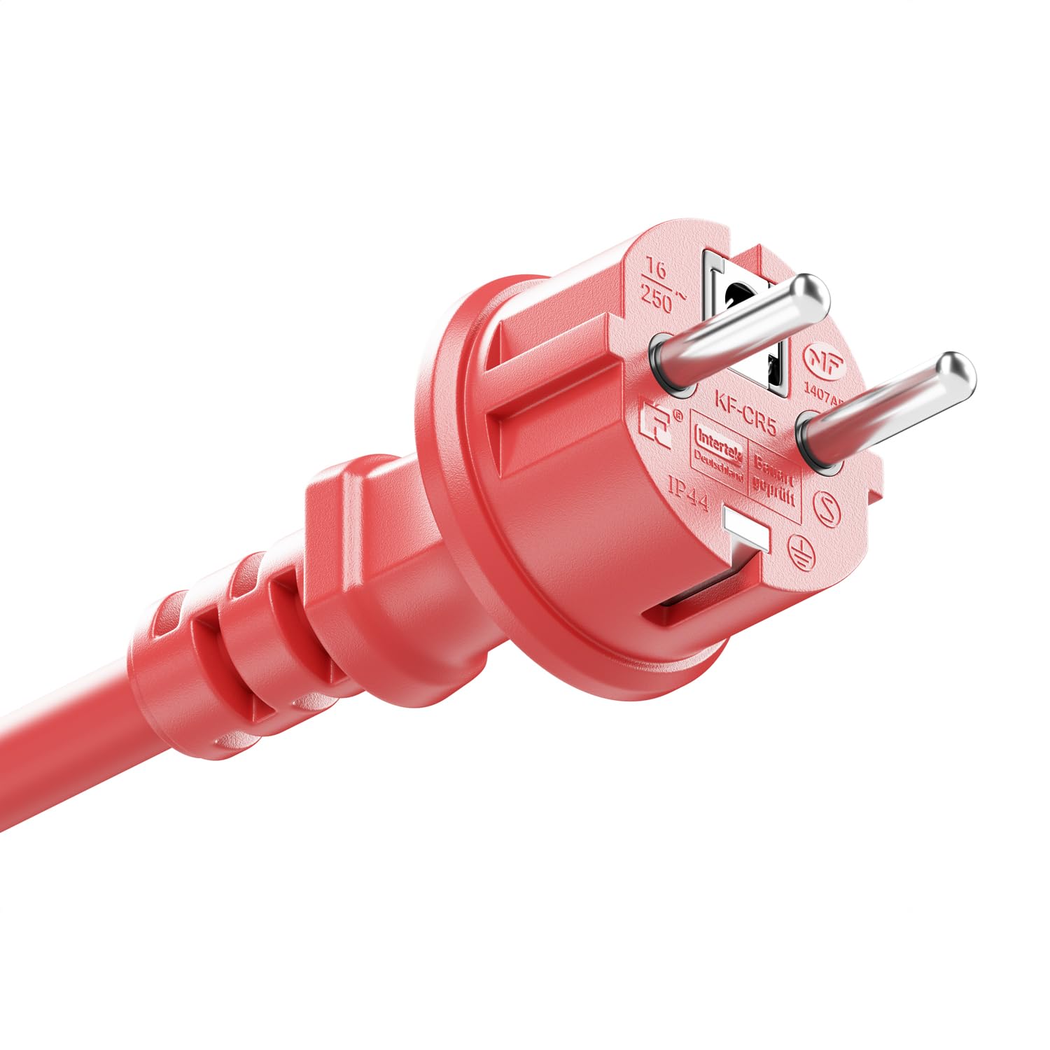 deleyCON 15m Outdoor Verlängerungskabel Stromkabel IP44 (H07RN-F 3G1.5mm²) Strom Verlängerung Witterungsbeständiges Gummi-Kabel für Außenbereich - Schutzkontakt Stecker auf Buchse - Rot 6