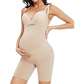 Women's Maternity Bodysuit Pregnancy Shapewear Bump Support Shorts Seamless Adjustable Straps Romper Jumpsuit