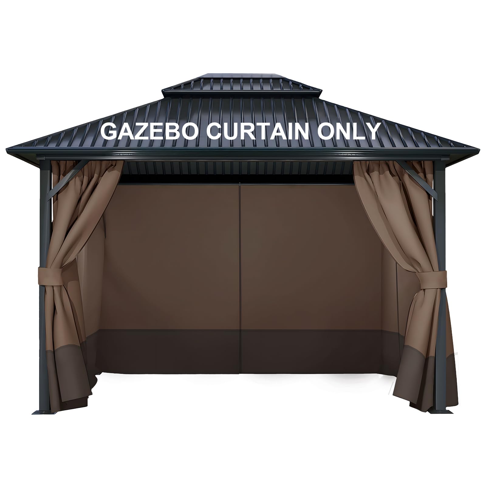 Photo 1 of COWVIE 4-Panel 10' x 10' Gazebo Replacement Curtains, Patio Privacy Sidewalls with Double Zipper, Replacement for Outdoor Gazebo Canopy (Curtain Only)