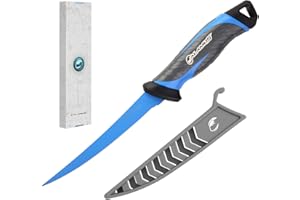 Calamus Fishing Fillet Knife - 7 inch, German G4116 Stainless-Steel Blades with Corrosion Resistant Coating, Non-Slip Handles, Protective Nylon Sheath, Perfect For Fresh Or Saltwater