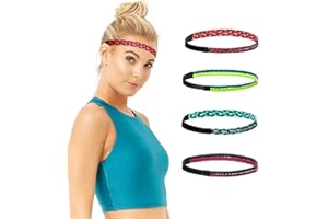 Workout sweatbands for Women Head Sport Hair Bands for Women's Hair Non Slip,Moisture Wicking Headband for Running