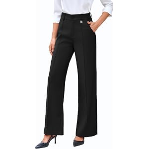 FUNYYZO Wide Leg Pants High Waisted Dress Pants Stretchy Business Casual | Drapey Wide Leg Pants for Women,High Waisted Dress