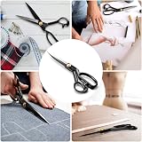 Homlynn 10 Inch Fabric Scissors Right-Handed Tailor's Shears Black view 6