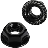 MewuDecor 3/8-16 Serrated Flange Hex Lock Nuts, Stainless Steel 18-8 (304), Black Oxide, 25 PCS