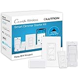 Lutron Caseta Smart Start Kit, Dimmer Switch with Smart Bridge and Wall Mount Pico Adapter, Works with Alexa, Apple HomeKit, 