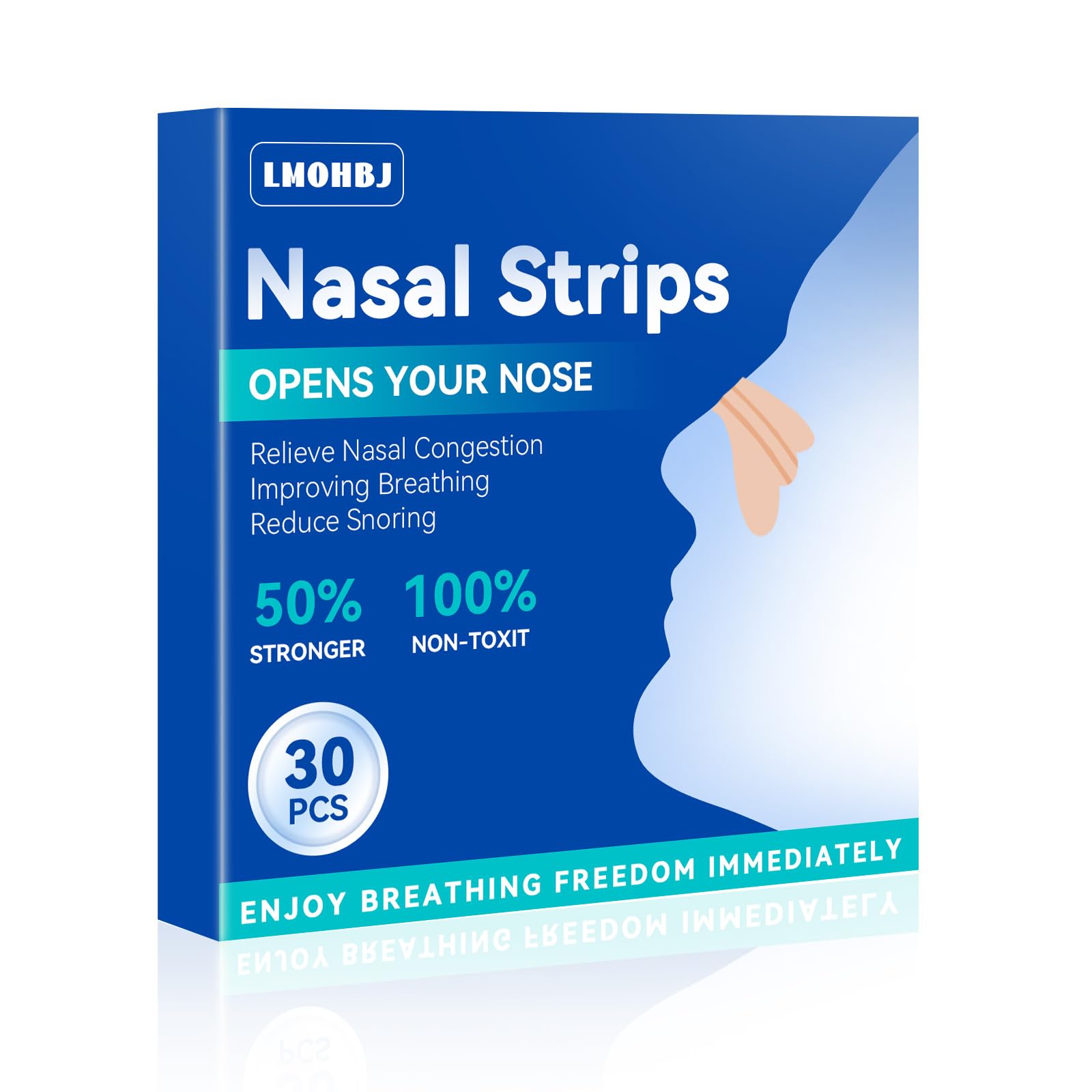 Photo 1 of 30Pcs Nasal Strips Anti Snoring, Extra Strength Nose Strips Breathing, Nose Tape for Sports and Sleep, Anti Snoring Strips Help Stop Snoring and Nasal Congestion Relief