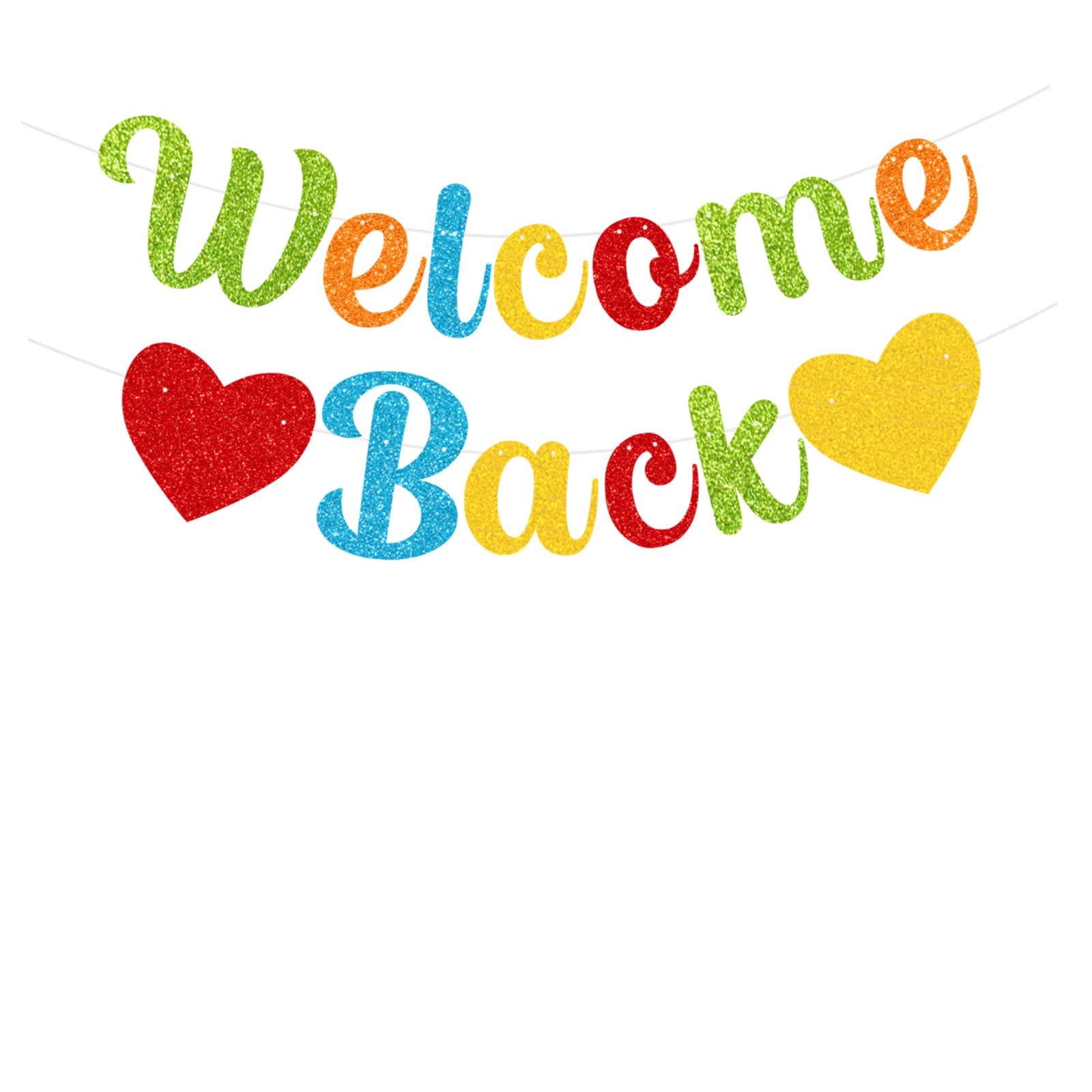 bng-bng Welcome Back Bunting Banner Colorful Welcome Home Back to School Decoration for Welcome Home Baby Shower Party School Return Party Classroom Decorations Supplies Multicolor