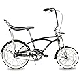 Tracer Retro Beach Cruiser for Adults,20 Inch Wheels,1.75 Tire, City Bike, Lowrider Springer Fork Retro Banana Seat,High Rise Handlebar - Multi Color