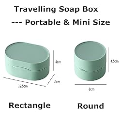 Travel Soap Container,Portable Sealed Round Soap